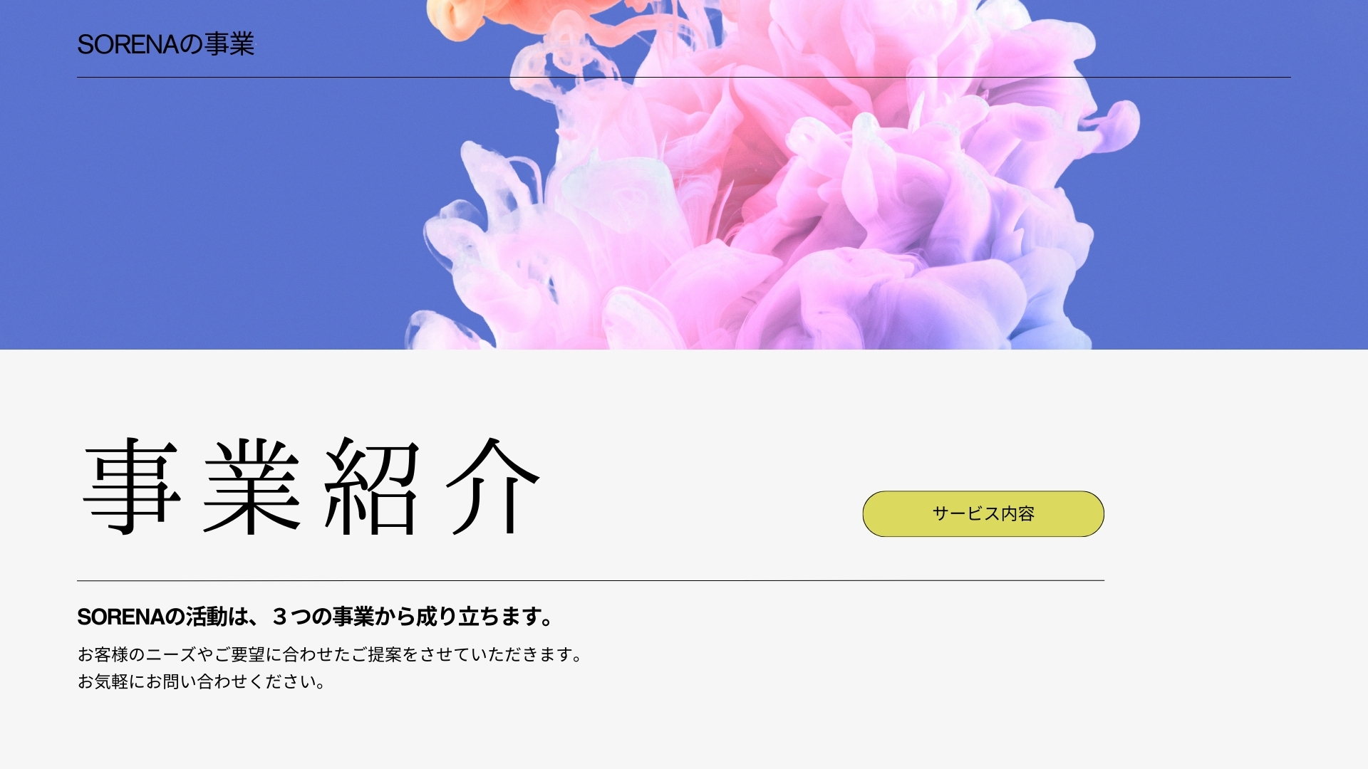 事業紹介 | SORENA
